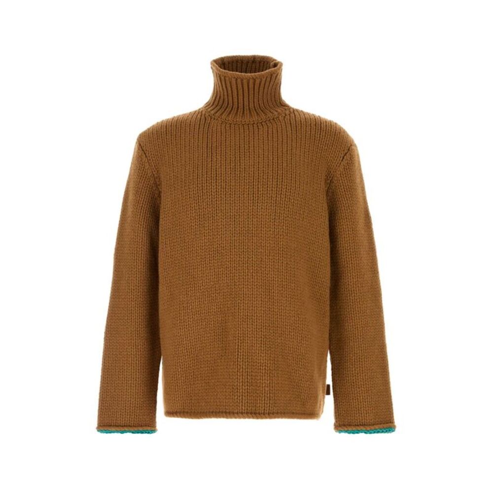 Loewe Men Camel Wool Sweater
